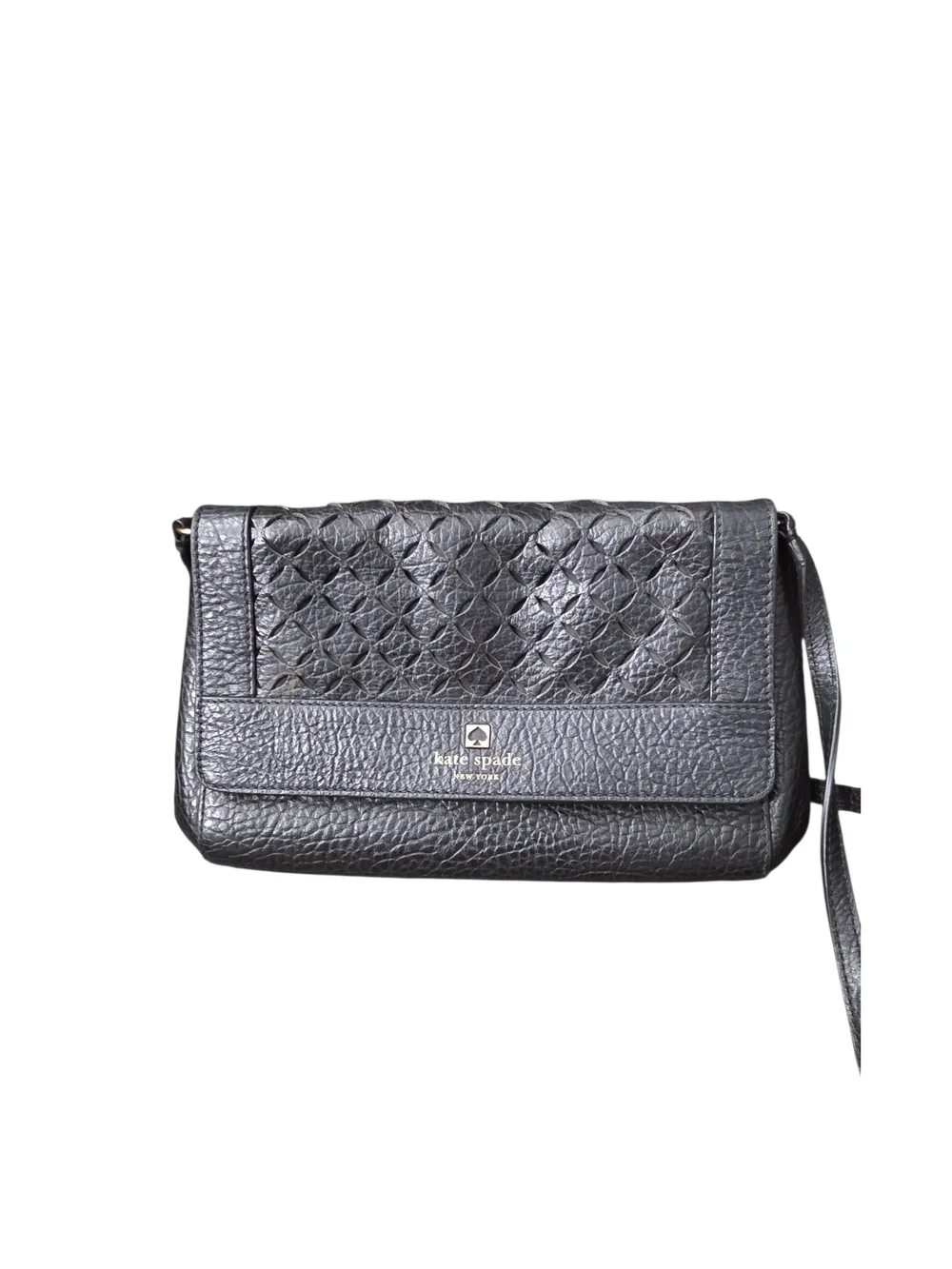 #157 Kate Spade Black Quilted Leather Crossbody Bag